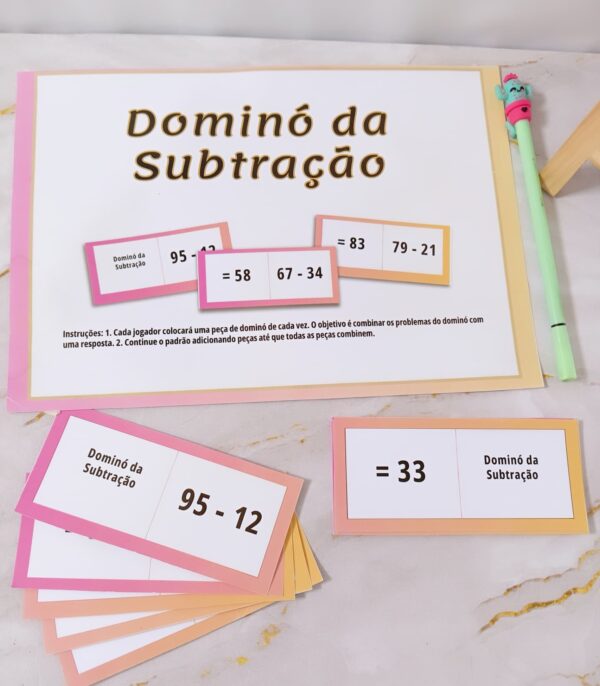 Dominó da Subtração 🧠✨