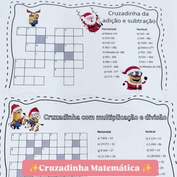 ☃️ CRUZADINHA DA MATEMÁTICA-Natal☃️