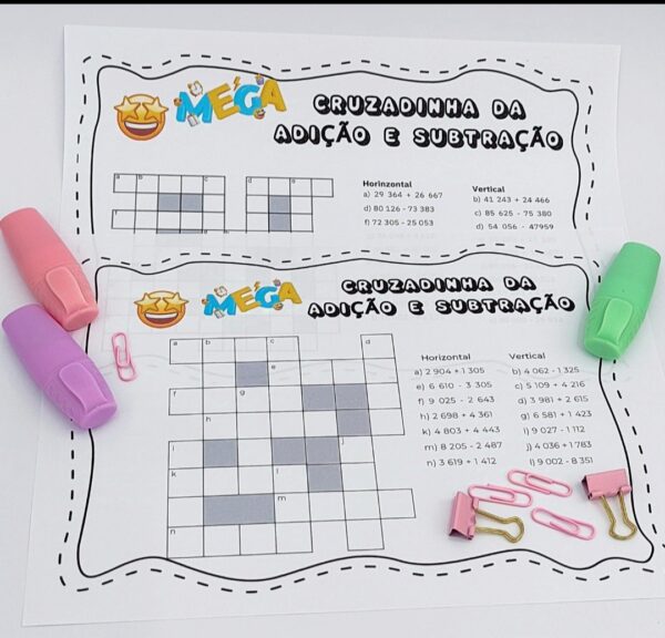 🌟 Cruzadinha Matemática: Adição, Subtração, Multiplicação e Divisão🌟 - Image 3