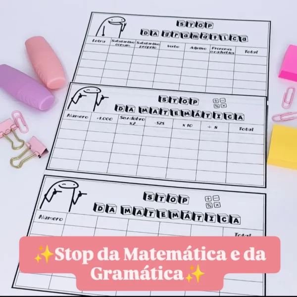 🎲 O STOP DA MATEMÁTICA E DA GRAMÁTICA🎲