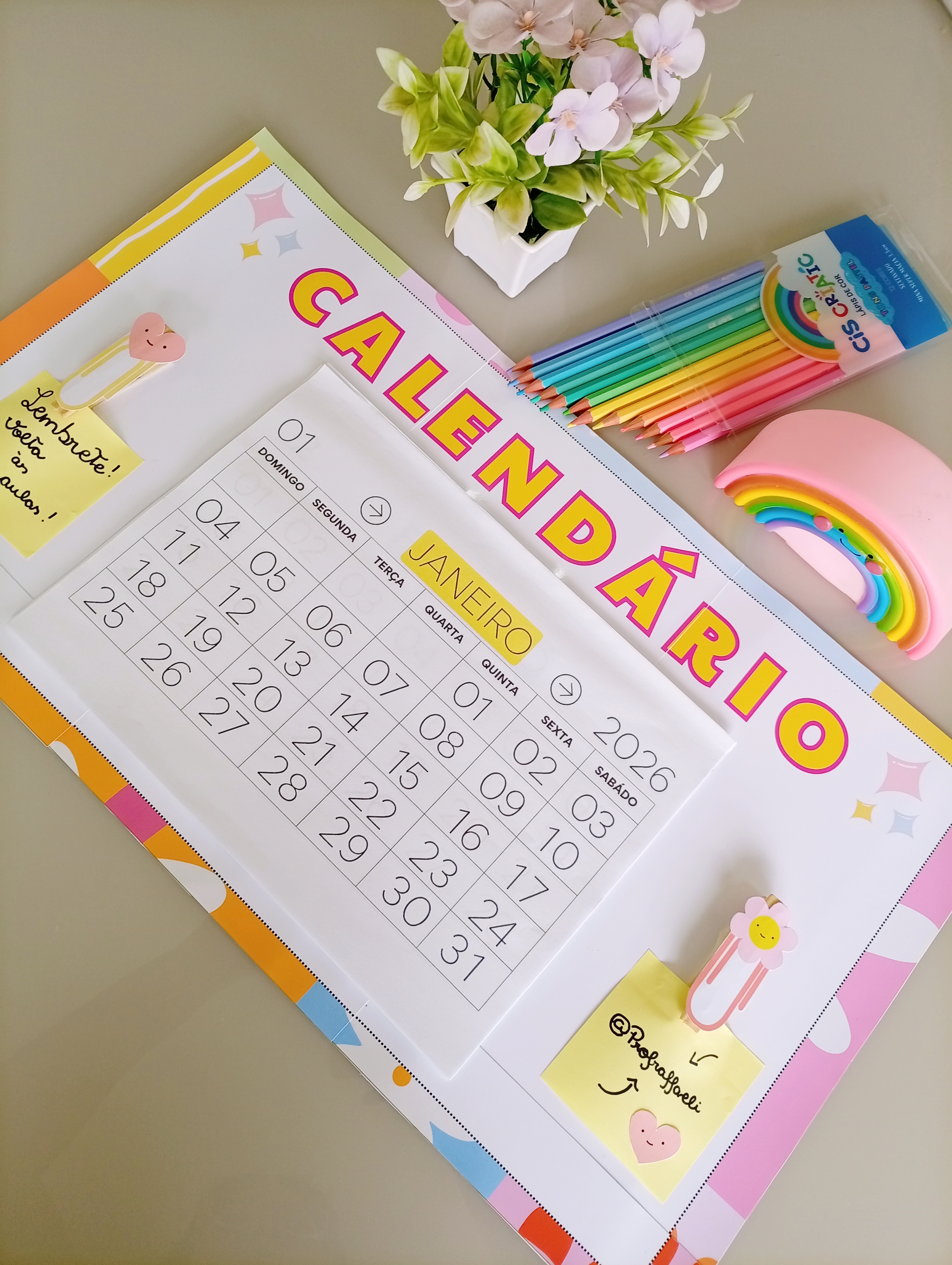 CALENDÁRIO DE PAREDE 2026