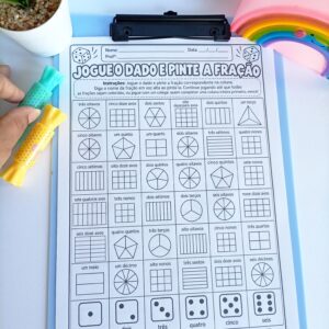 Jogue o Dado e Pinte as Frações / Jogue & Descubra.🎲